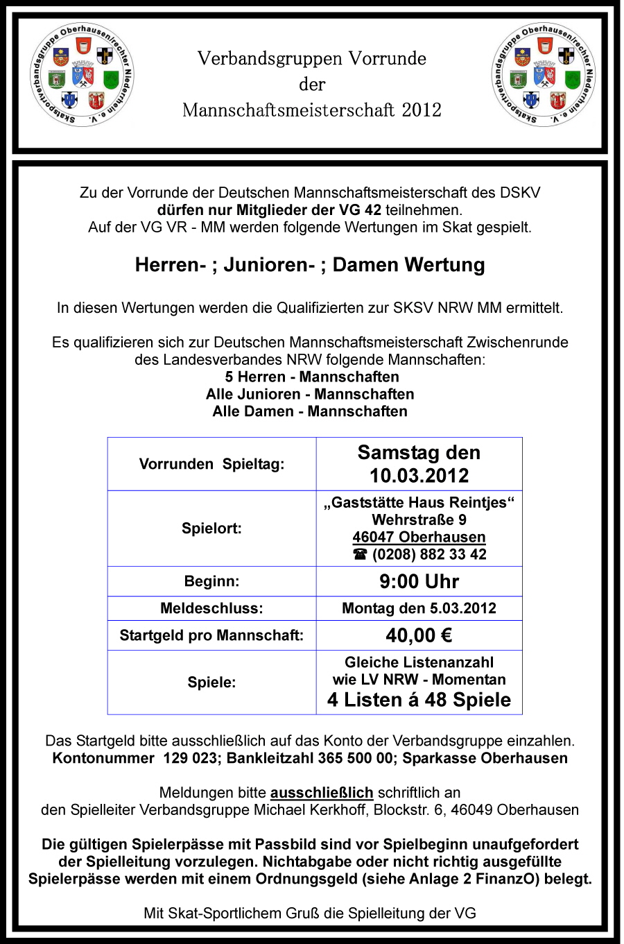 VG VR DMM Ausschreibung 2012-1