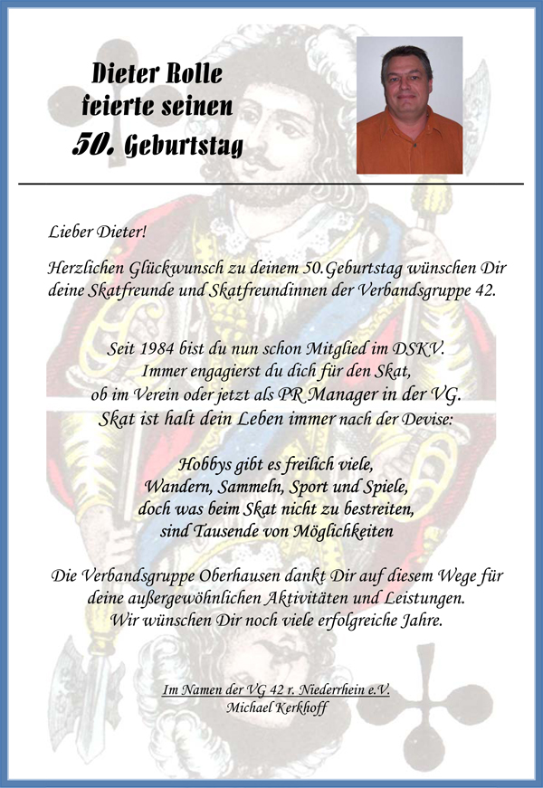 50 Jahre Dieter Rolle